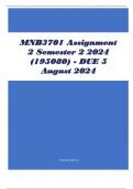 MNB3701 Assignment 2 Semester 2 2024 (195080) - DUE 5 August 2024