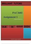 PAC2602 Assignment 1 (COMPLETE ANSWERS) Semester 2 2024 () - DUE 30 August 2024 ; 100% TRUSTED Complete, trusted solutions and explanations.