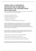 WEEK 9 SELF-ASSESSMENT QUESTIONS (BLACKBOARD) QUESTIONS AND ANSWERS WITH SOLUTIONS 2024