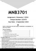 MNB3701 Assignment 4 (ANSWERS) Semester 2 2024 - DISTINCTION GUARANTEED