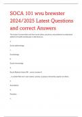 SOCA 101 wvu brewster 2024/2025 Latest Questions and correct Answers 