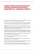 NAEMT INSTRUCTOR PREPARATION COURSE, SECOND EDITION FINAL EXAM WITH ALL  ANSWERS CORRECT