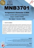 MNB3701 Assignment 6 (COMPLETE ANSWERS) Semester 2 2024 (217042) - DUE 7 October 2024