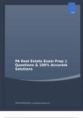 PA Real Estate Exam Prep || Questions & 100% Accurate Solutions