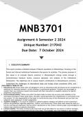 MNB3701 Assignment 6 (ANSWERS) Semester 2 2024 - DISTINCTION GUARANTEED