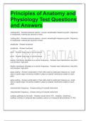 Principles of Anatomy and Physiology Test Questions and Answers 