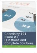 Chemistry 121 Exam -1 Questions and Complete Solutions Graded A+.