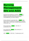 Nursing Management: HIV and AIDS