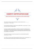 HUBSPOT CERTIFICATION EXAM WITH GUARANTEED ACCURATE ANSWERS|VERIFIED