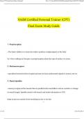  NASM Certified Personal Trainer (CPT) Final Exam Study Guide Questions and Answers Updated (Verified Answers)