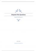 Dispatch FAA Questions and answers 100% correct 