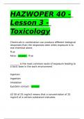 HAZWOPER 40 - Lesson 3 - Toxicology