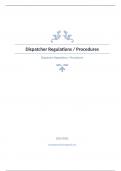 Dispatcher Regulations Question and answers rated A+