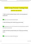 NASM Group Personal Training Exam Questions and Answers Updated (Verified Answers)