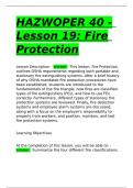 HAZWOPER 40 - Lesson 19: Fire Protection