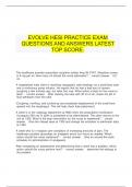 EVOLVE HESI PRACTICE EXAM QUESTIONS AND ANSWERS LATEST TOP SCORE.