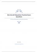 FAA Aircraft Dispatcher Practical Exam Questions with complete solution 