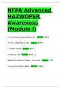 NFPA Advanced HAZWOPER Awareness (Module I)