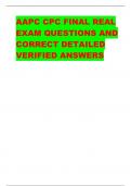 AAPC CPC FINAL REAL  EXAM QUESTIONS AND  CORRECT DETAILED  VERIFIED ANSWERS