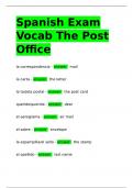 Spanish Exam Vocab The Post Office