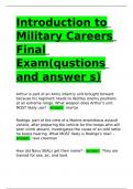 Introduction to Military Careers Final Exam(qustions and answers)