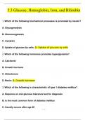 5.3 Glucose, Hemoglobin, Iron, and Bilirubin  Questions and Answers (2024 / 2025) (Verified Answers)