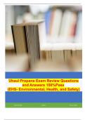 Uhaul Propane Exam Review Questions and Answers 100%Pass  (EHS- Environmental, Health, and Safety)