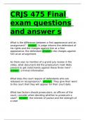 CRJS 475 Final exam questions and answers