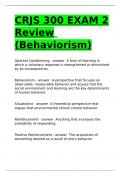 CRJS 300 EXAM 2 Review (Behaviorism)