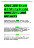 CRJS 355 Exam -3 Study Guide questions and answers