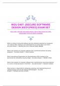 WGU D487: [SECURE SOFTWARE DESIGN |KEO1|PKEO] EXAM SET|PRE-ASSESSMENT WITH ACCURATE ANSWERS