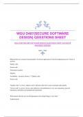 WGU D487{SECURE SOFTWARE DESIGN} QUESTIONS SHEET|ACCURATE ANSWERS|VERIFIED