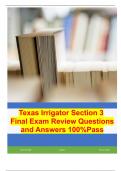 Texas Irrigator Section 3  Final Exam Review Questions and Answers 100%Pass