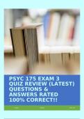 PSYC 175 EXAM 3 QUIZ REVIEW (LATEST) QUESTIONS & ANSWERS RATED 100% CORRECT!!