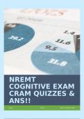 NREMT COGNITIVE EXAM CRAM QUIZZES & ANS!!