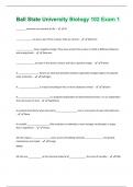 Ball State University Biology 102 Exam 1 2024/2025 Questions and Answers with complete solution