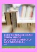 ECCC ENTRANCE EXAM STUDY GUIDE (SOLVED) CORRECTLY AND GRADED A+