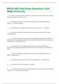 POLS 342 Final Exam Questions- Ball State University Questions and Answers Solved 100%