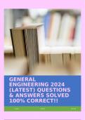 GENERAL ENGINEERING 2024 (LATEST) QUESTIONS & ANSWERS SOLVED 100% CORRECT!!