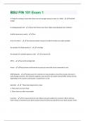 BSU FIN 101 Exam 1 Questions And Answers Already Graded A+