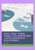 AESC 2050- FINAL EXAM |162 QUESTIONS | WITH COMPLETE SOLUTIONS!!