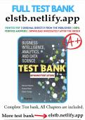 THE Test Bank for Business Intelligence Analytics and Data Science Managerial Perspective 4th Edition Sharda