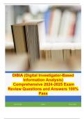 DIBIA (Digital Investigator-Based Information Analysis) Comprehensive 2024-2025 Exam Review Questions and Answers 100% Pass