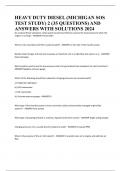 HEAVY DUTY DIESEL (MICHIGAN SOS TEST STUDY) 2 (35 QUESTIONS) AND ANSWERS WITH SOLUTIONS 2024