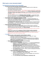 Which party is more internally divided? - essay plan 