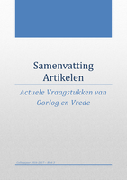 Actuele vraagstukken van oorlog en vrede samenvatting artikelen