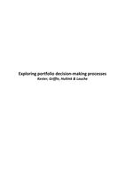 Samenvatting artikel: Exploring portfolio decision-making processes