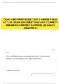 COACHING PRINCIPLES TEST 2 NEWEST 2024 ACTUAL EXAM 200 QUESTIONS AND CORRECT ANSWERS (VERIFIED ANWERS) |ALREADY GRADED A+