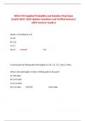 WGU C955 Applied Probability and Statistics Exam (Latest 2024/ 2025 Update) Questions and Verified Answers| 100% Correct| Grade A