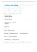 KU BIOL 240 EXAM 1 QUESTIONS & ANSWERS RATED 100% CORRECT!!